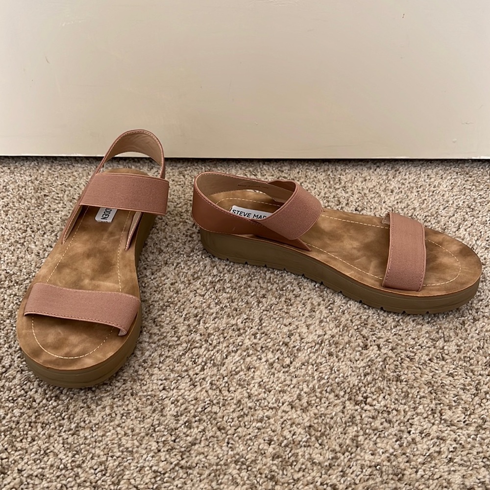 Pink Steve Madden elastic strap sandals NWT